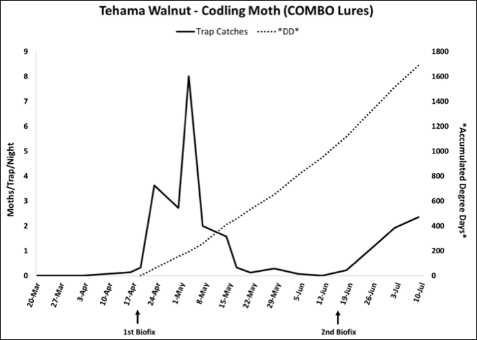 2018 Codling Moth Trap Data - Tehama Co. Walnut